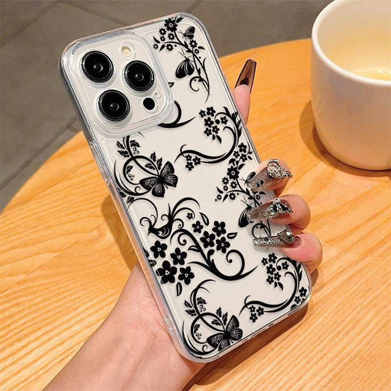 Floral Pattern Phone Case, Anti-Drop Cellphone Protective Case, Total Protective Shockproof Mobile Phone Cover for Iphone, Smartphone Protector