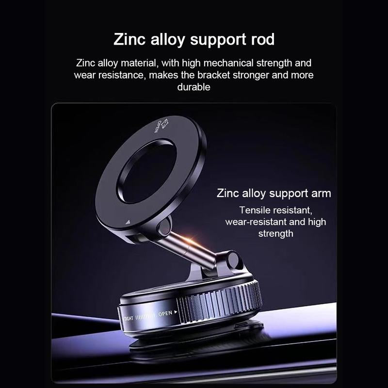 Upgraded Magnetic Phone Holder,Unpowered Version 360° Rotatable Adjustable and Foldable Magnetic & Vacuum Adsorption Car Holder, No Noise for Iphone & Android Suction Cup Mount