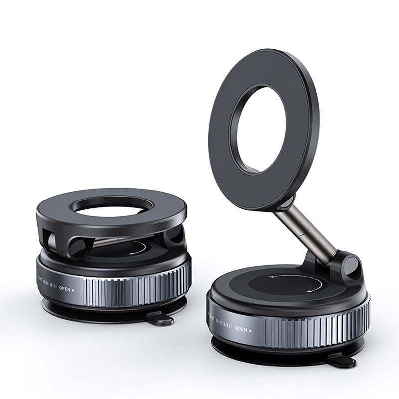 Upgraded Magnetic Phone Holder,Unpowered Version 360° Rotatable Adjustable and Foldable Magnetic & Vacuum Adsorption Car Holder, No Noise for Iphone & Android Suction Cup Mount
