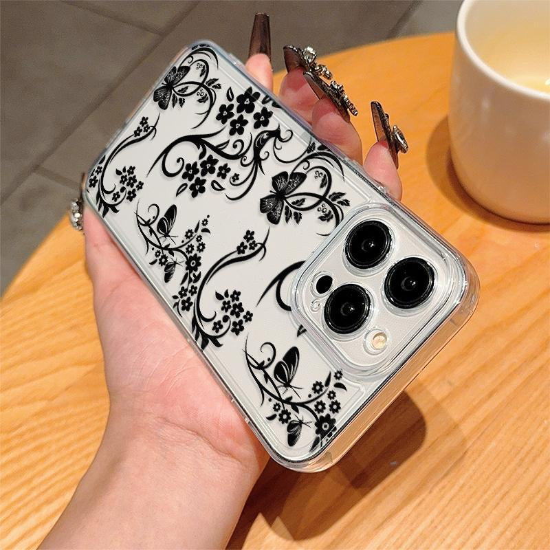 Floral Pattern Phone Case, Anti-Drop Cellphone Protective Case, Total Protective Shockproof Mobile Phone Cover for Iphone, Smartphone Protector