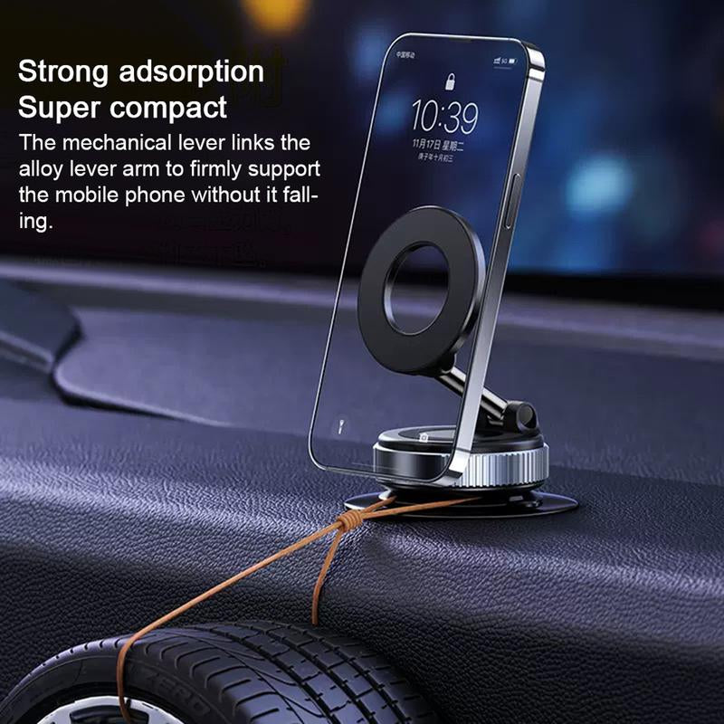 Upgraded Magnetic Phone Holder,Unpowered Version 360° Rotatable Adjustable and Foldable Magnetic & Vacuum Adsorption Car Holder, No Noise for Iphone & Android Suction Cup Mount