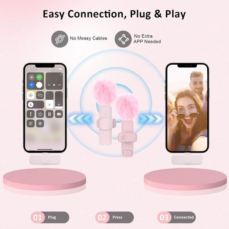 HITOZON Professional Wireless Lavalier Microphone for iPhone and Android - Plug-and-Play Lapel Mic for Video Recording, Teaching, Interviews, Podcasts, and Vlogging