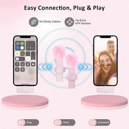 HITOZON Professional Wireless Lavalier Microphone for iPhone and Android - Plug-and-Play Lapel Mic for Video Recording, Teaching, Interviews, Podcasts, and Vlogging