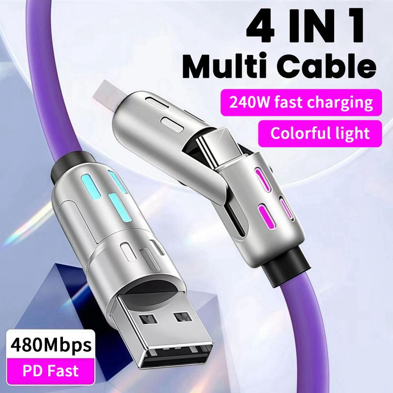 240W USB Ultra Fast Multi-Device 1-2 Meter Charger for Laptops, Tablets, and Smartphones - 100-240V AC, 50/60Hz, Fast Charging Capability