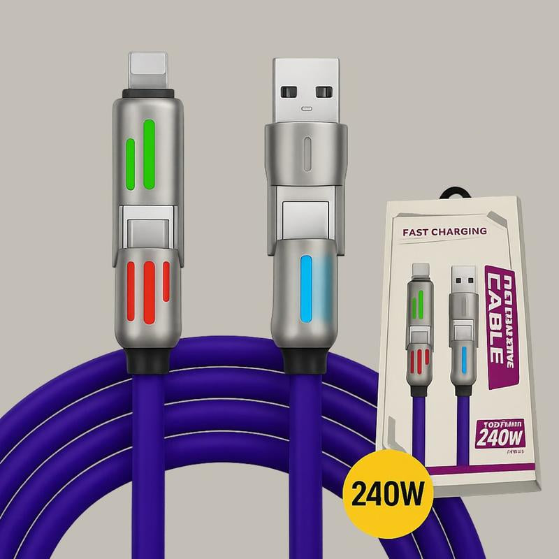 240W USB Ultra Fast Multi-Device Charger for Laptops, Tablets, and Smartphones - 100-240V AC, 50/60Hz, Fast Charging Capability