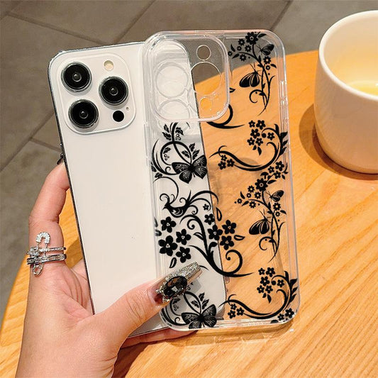 Floral Pattern Phone Case, Anti-Drop Cellphone Protective Case, Total Protective Shockproof Mobile Phone Cover for Iphone, Smartphone Protector